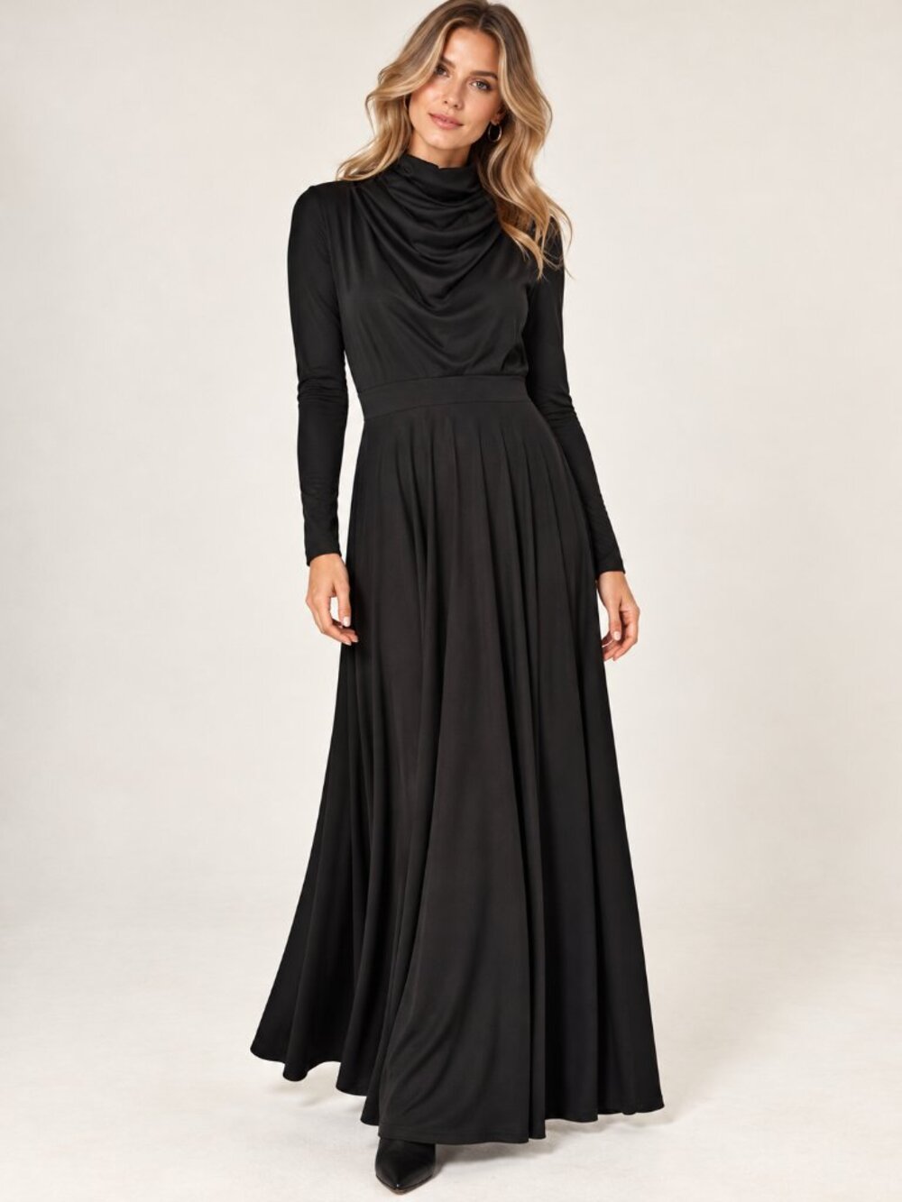 Vintage Majestic 70' high neck Long Modest Maxi Gown S
